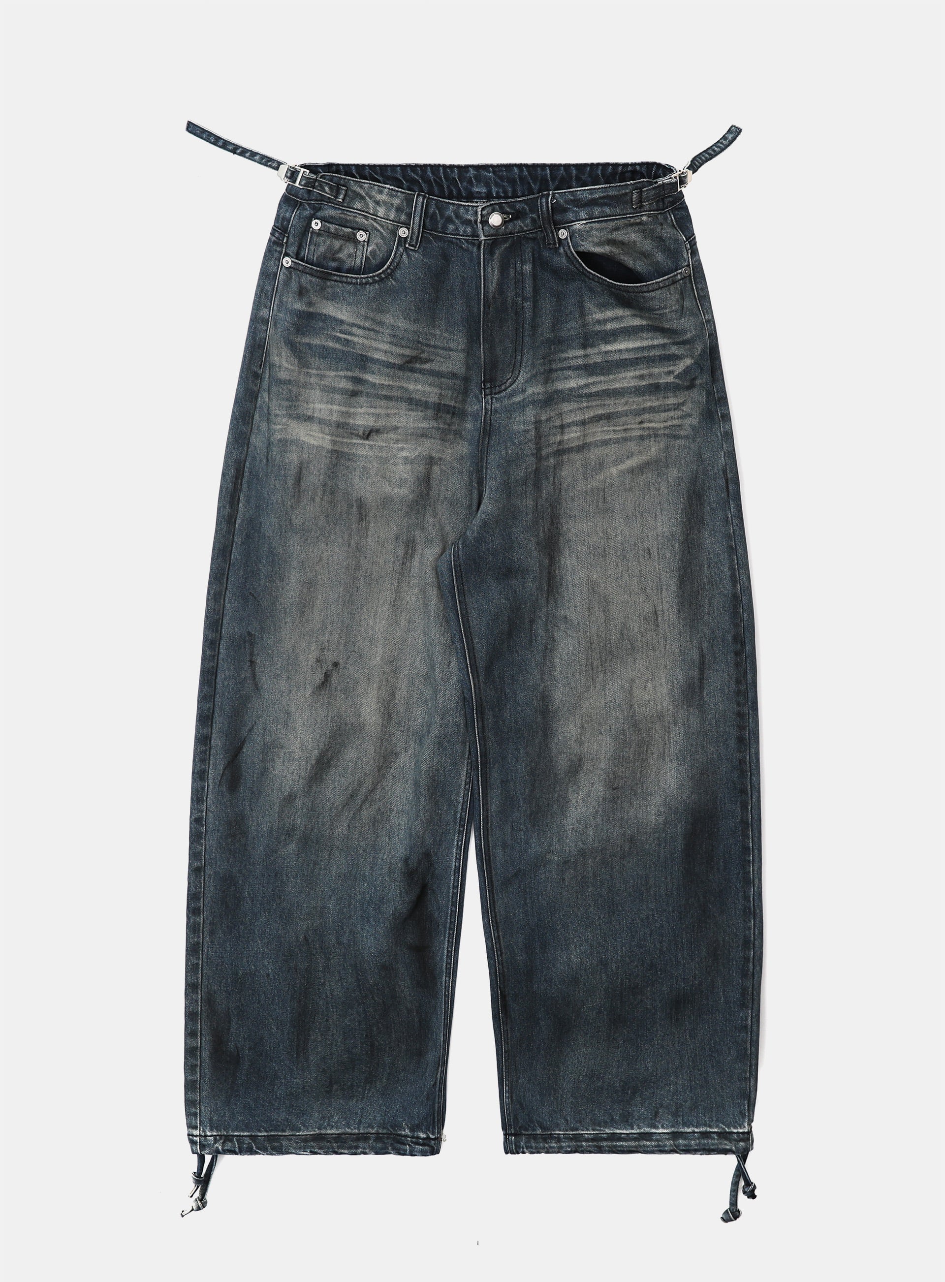 Badblood 0209 Hard Washed Exhaust Jeans - Mid Blue