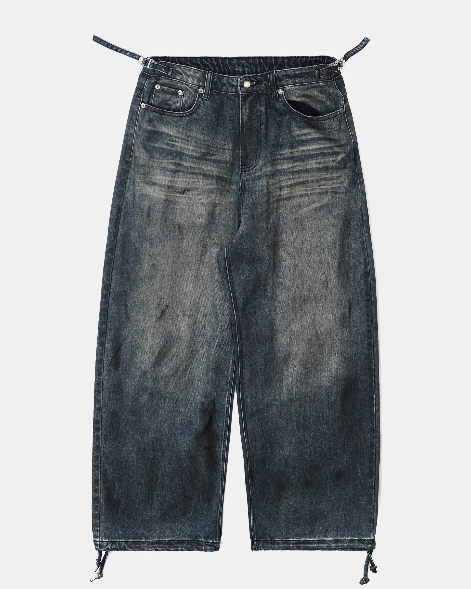 Badblood 0209 Hard Washed Exhaust Jeans - Mid Blue