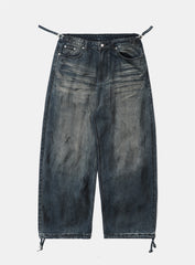 Badblood 0209 Hard Washed Exhaust Jeans - Mid Blue