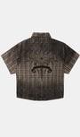 Badblood Cosmo Graphic Short Sleeve Shirt Brown Check