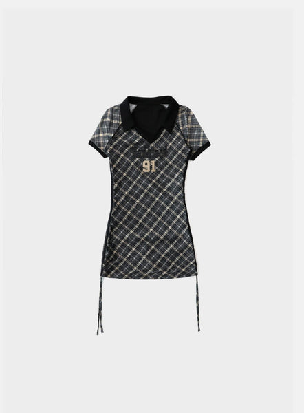 Badblood Vintage Club Polo Mini Dress Checked Black – BBGSHOPHK
