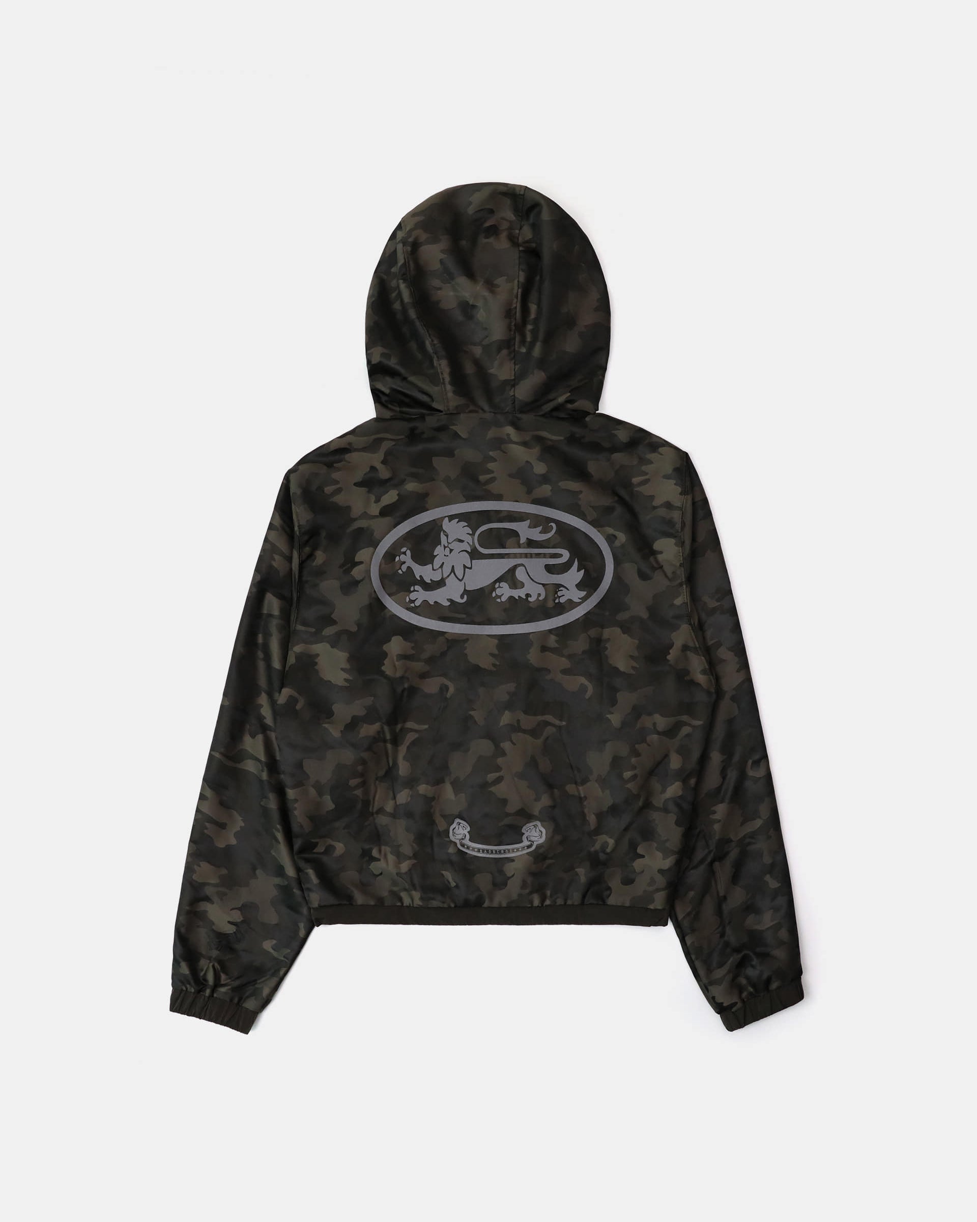 Badblood Mystic Nylon Reflective Hooded Zip-Up Brown Camo