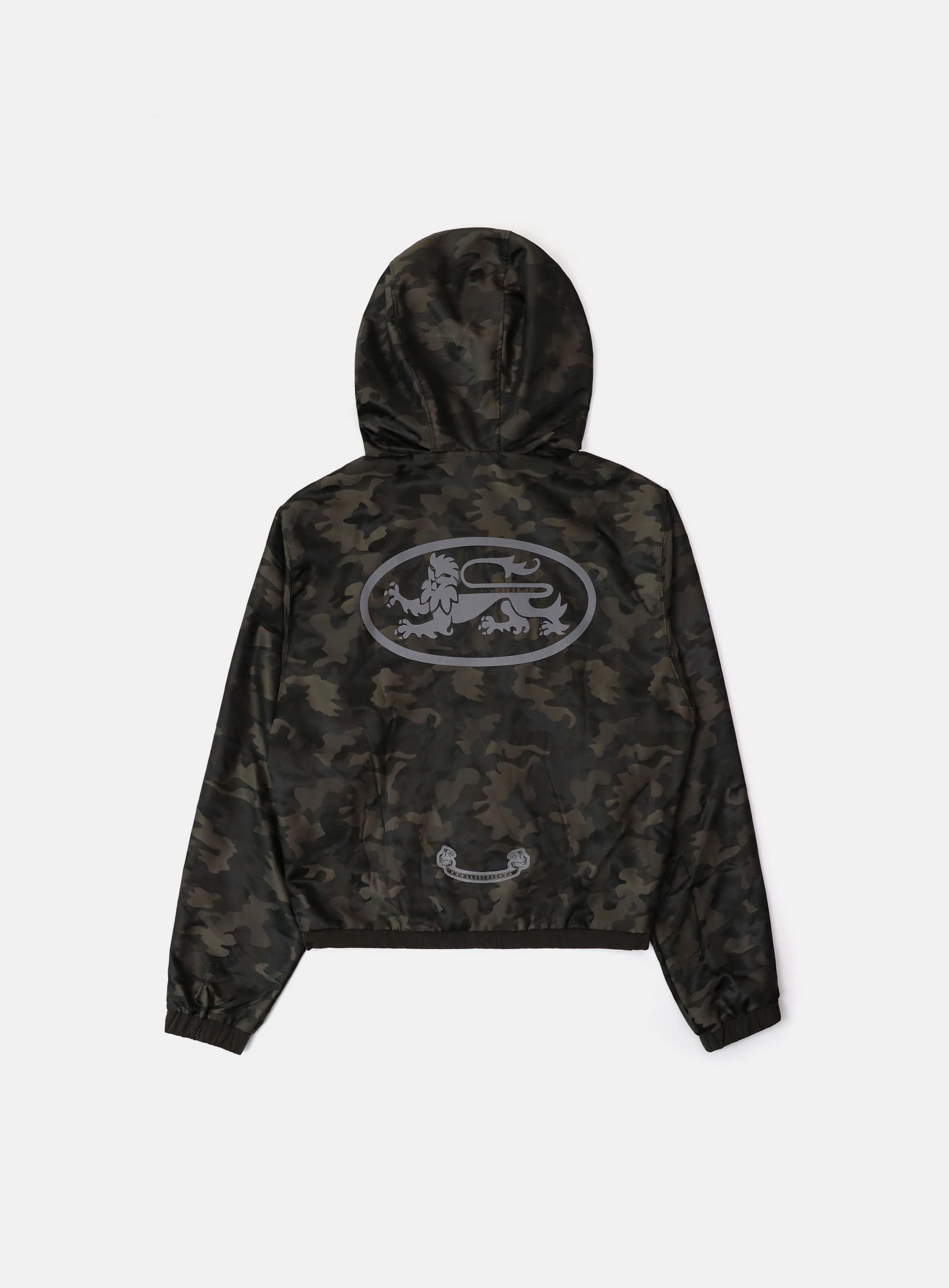 Badblood Mystic Nylon Reflective Hooded Zip-Up Brown Camo