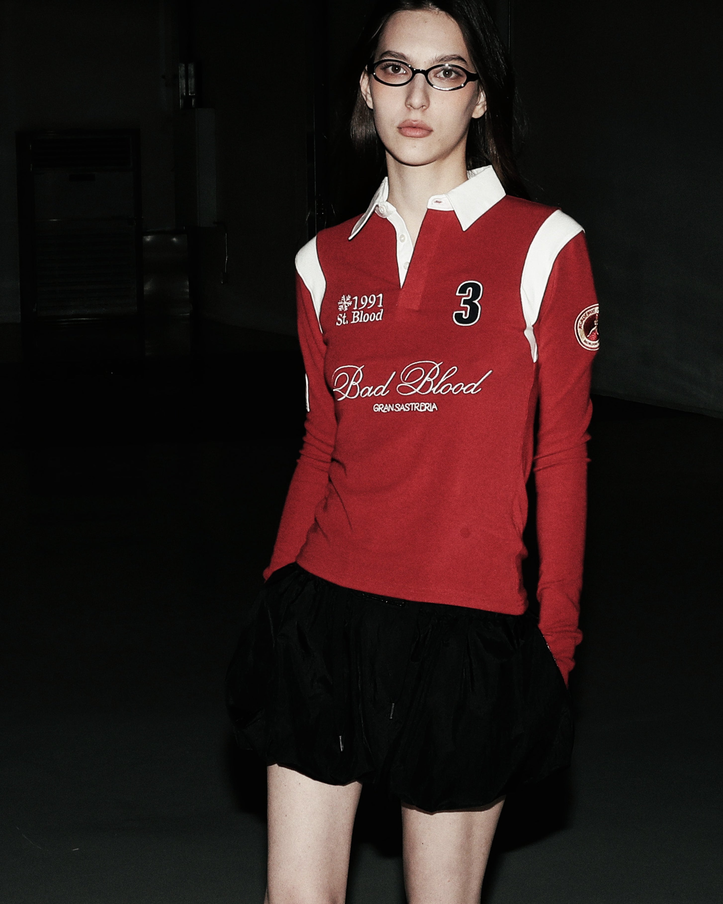 Badblood Saint Blood Rugby Shirt Slim Fit Red