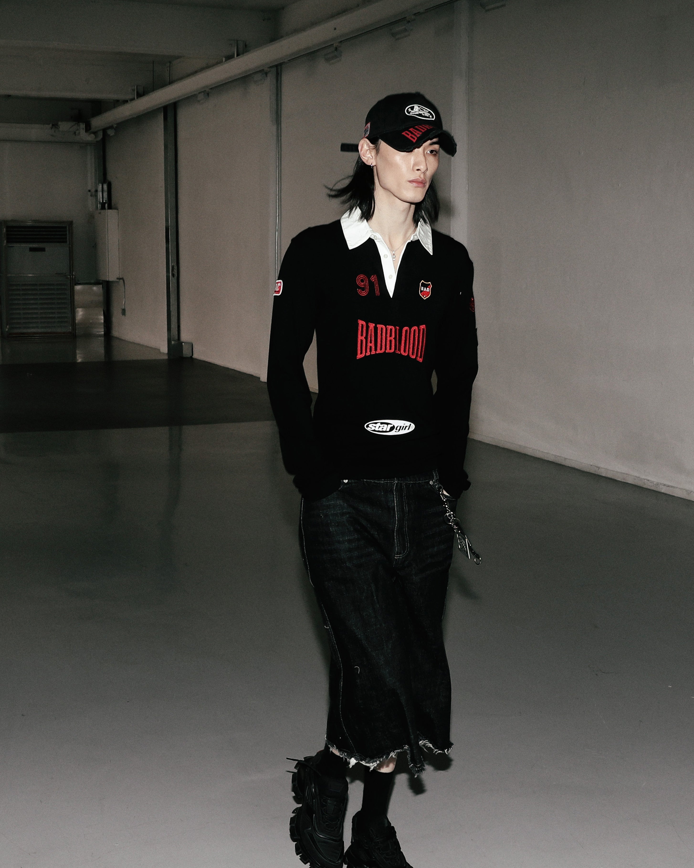 Badblood Mystic Capsule Rugby Shirt Slim Fit Black