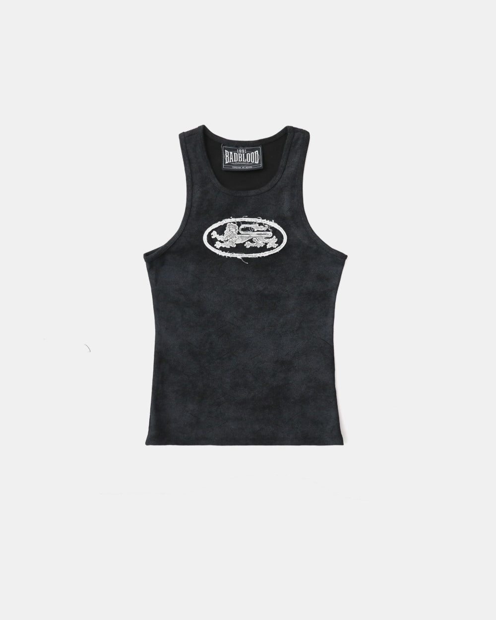 Badblood Lion Patch Tank - Washed Black