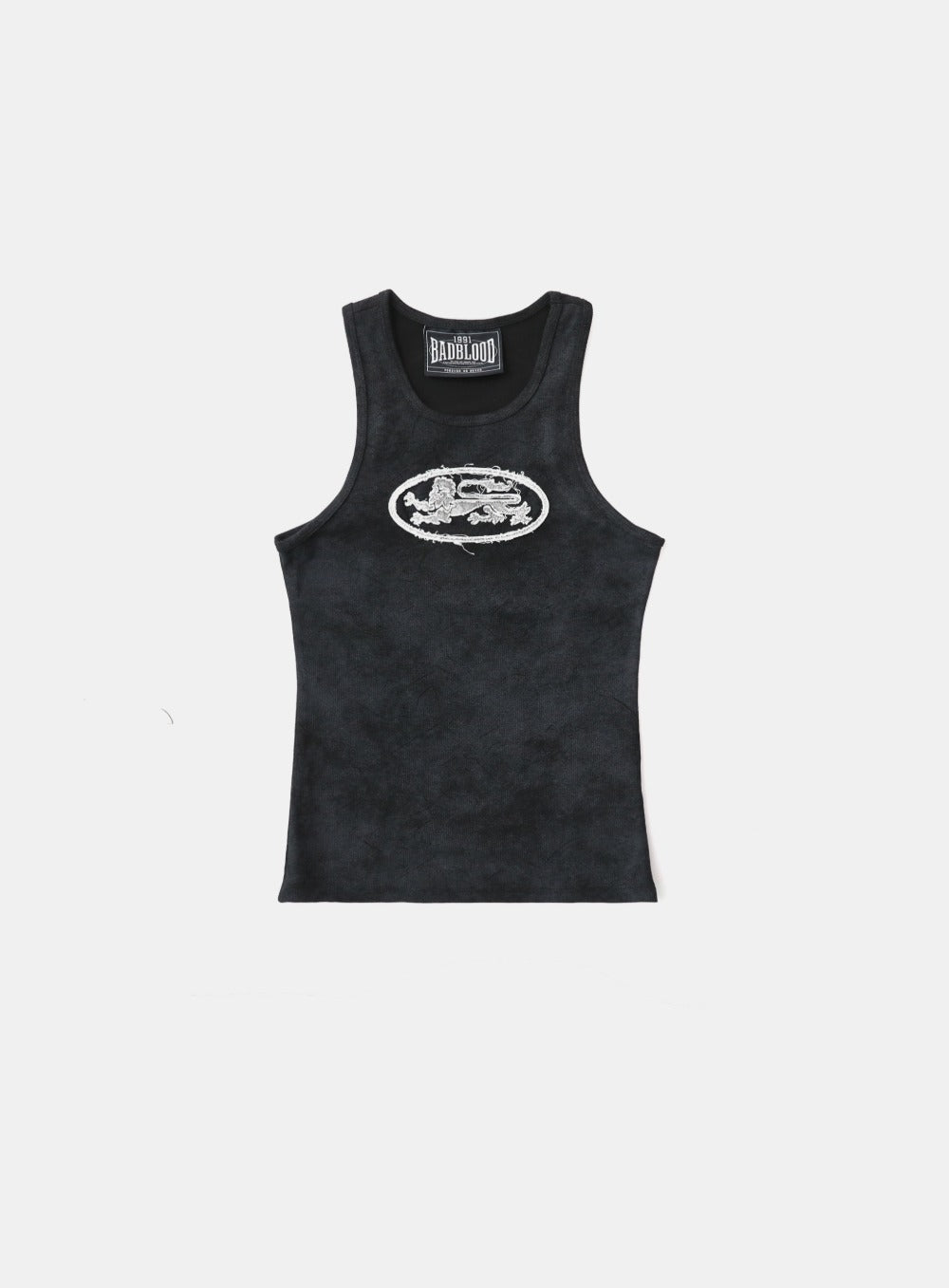 Badblood Lion Patch Tank - Washed Black