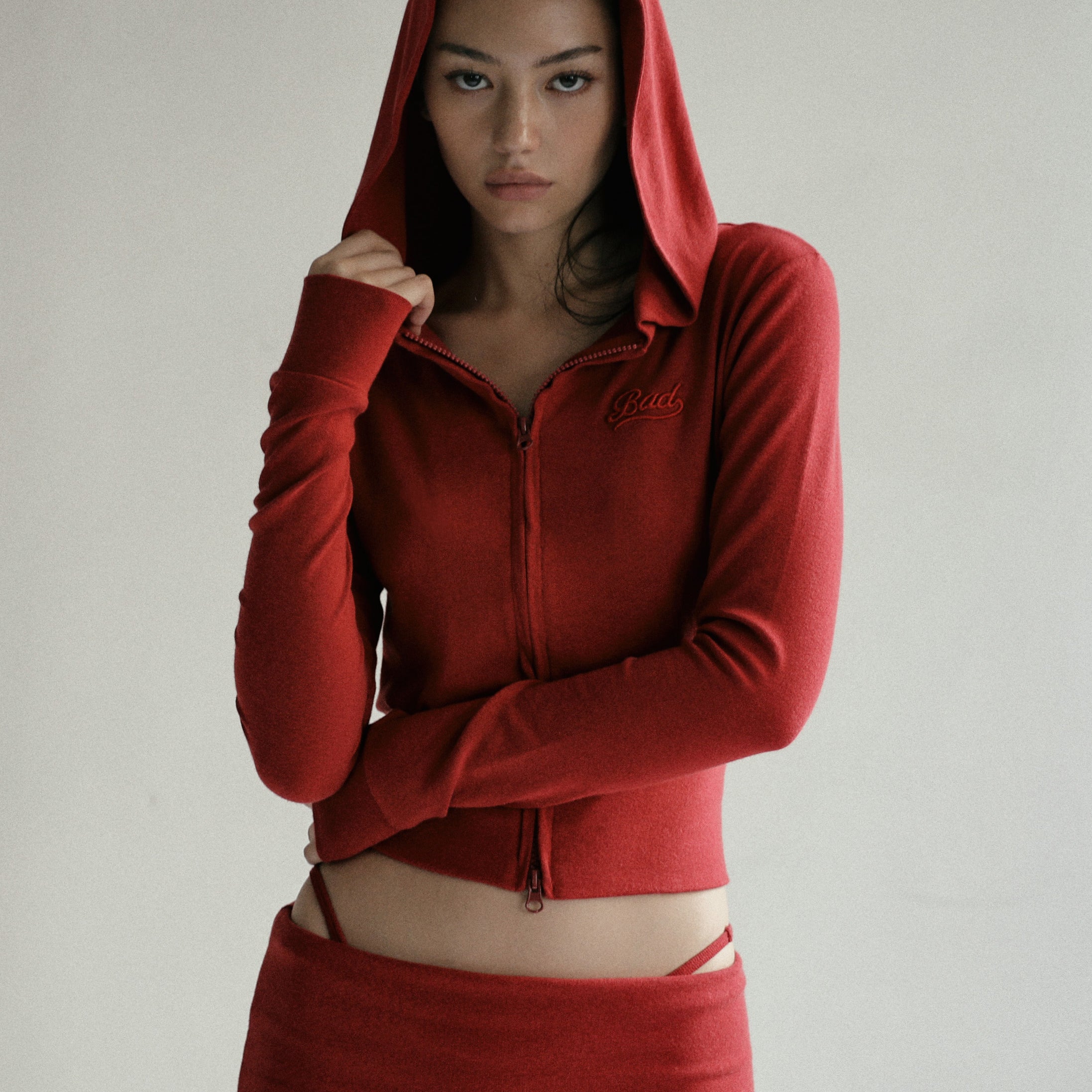 Badblood Beyond Soft Hood Zip-Up Slim Fit - Carmine
