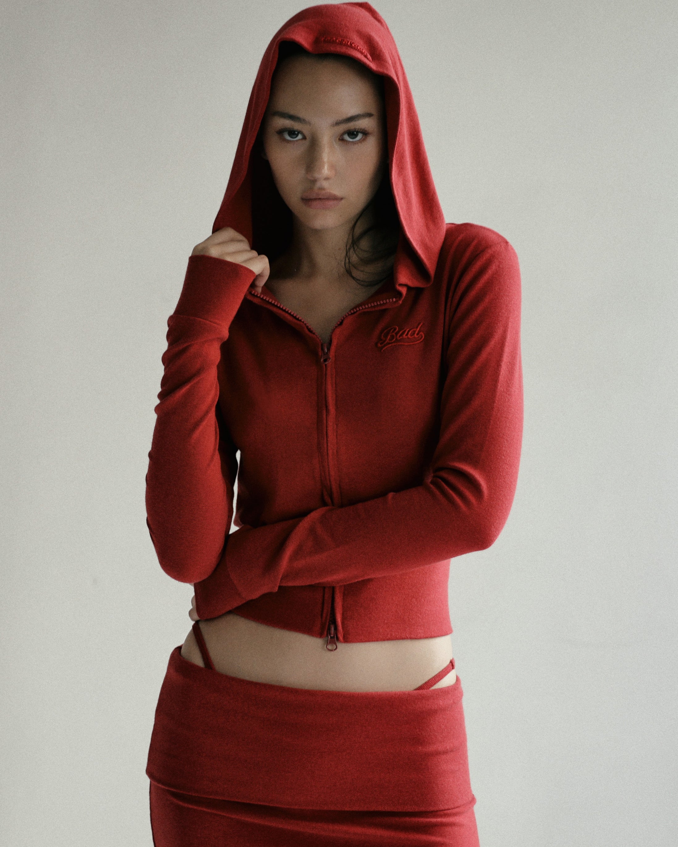 Badblood Beyond Soft Hood Zip-Up Slim Fit - Carmine