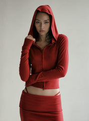 Badblood Beyond Soft Hood Zip-Up Slim Fit - Carmine