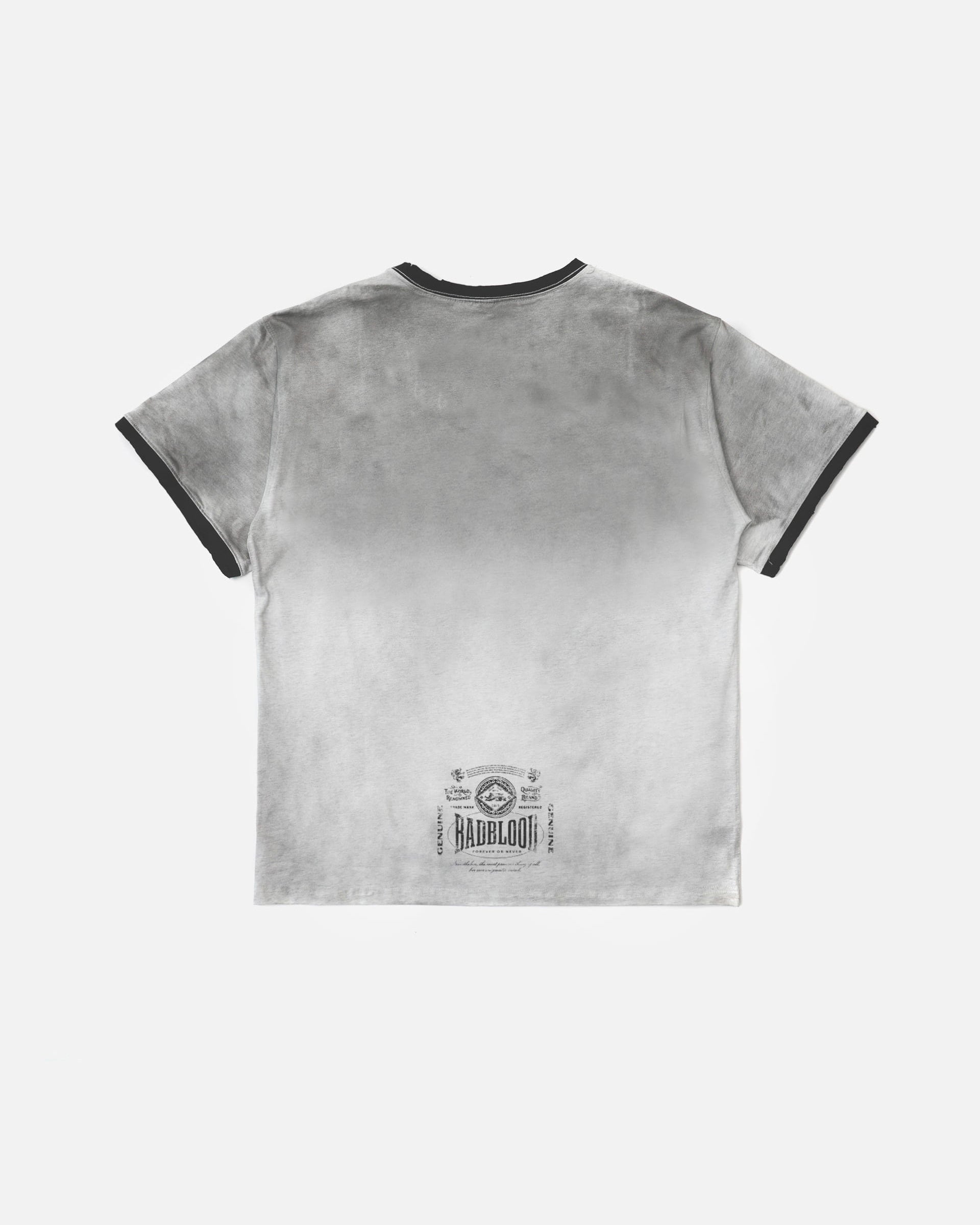 Badblood Curved Logo Dusty Ringer T-Shirt White