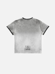 Badblood Curved Logo Dusty Ringer T-Shirt White