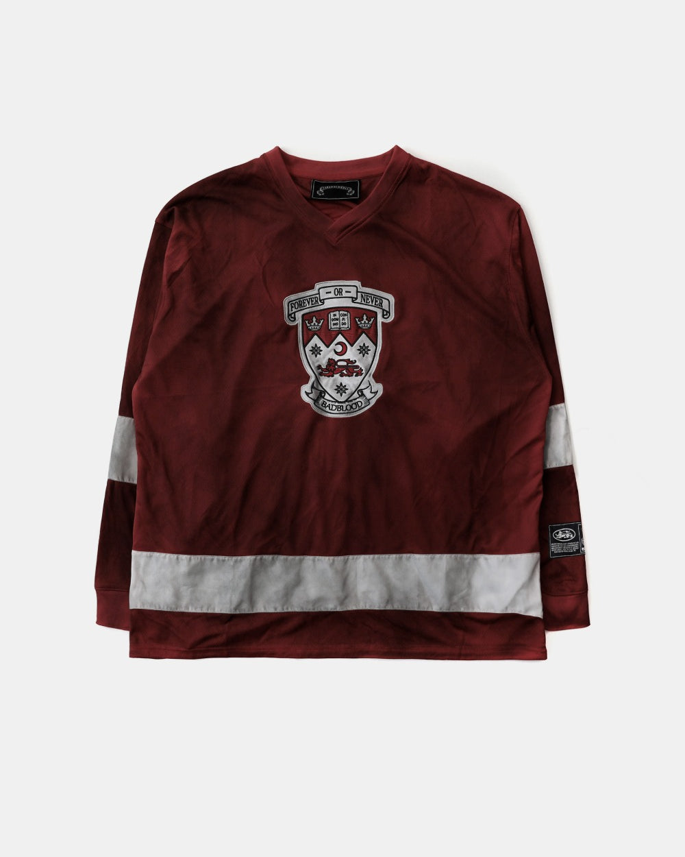 Badblood Shield M Contrast V-Neck Jersey Long Sleeve Red