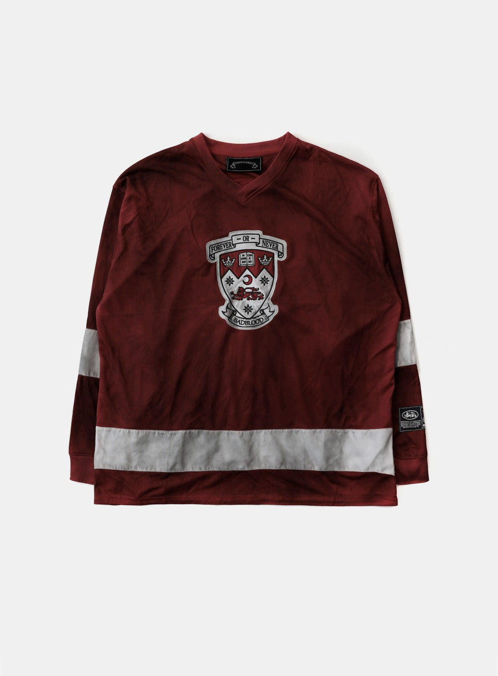Badblood Shield M Contrast V-Neck Jersey Long Sleeve Red