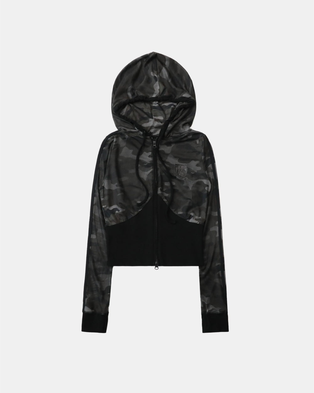 Badblood Vintage Club Slim Fit Hooded Zip-Up Black Camo