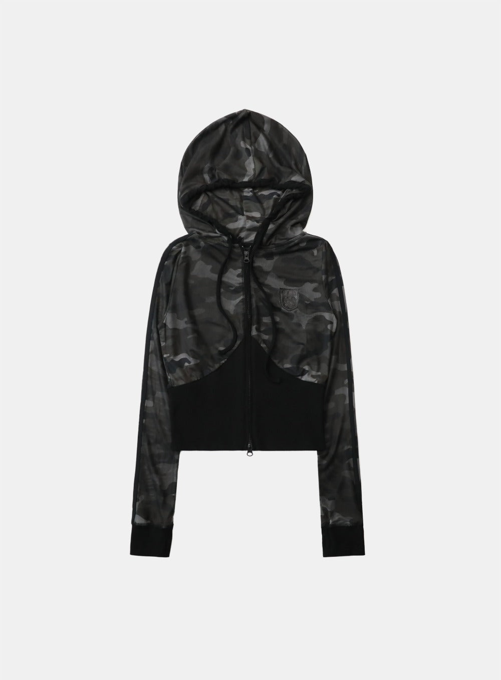 Badblood Vintage Club Slim Fit Hooded Zip-Up Black Camo