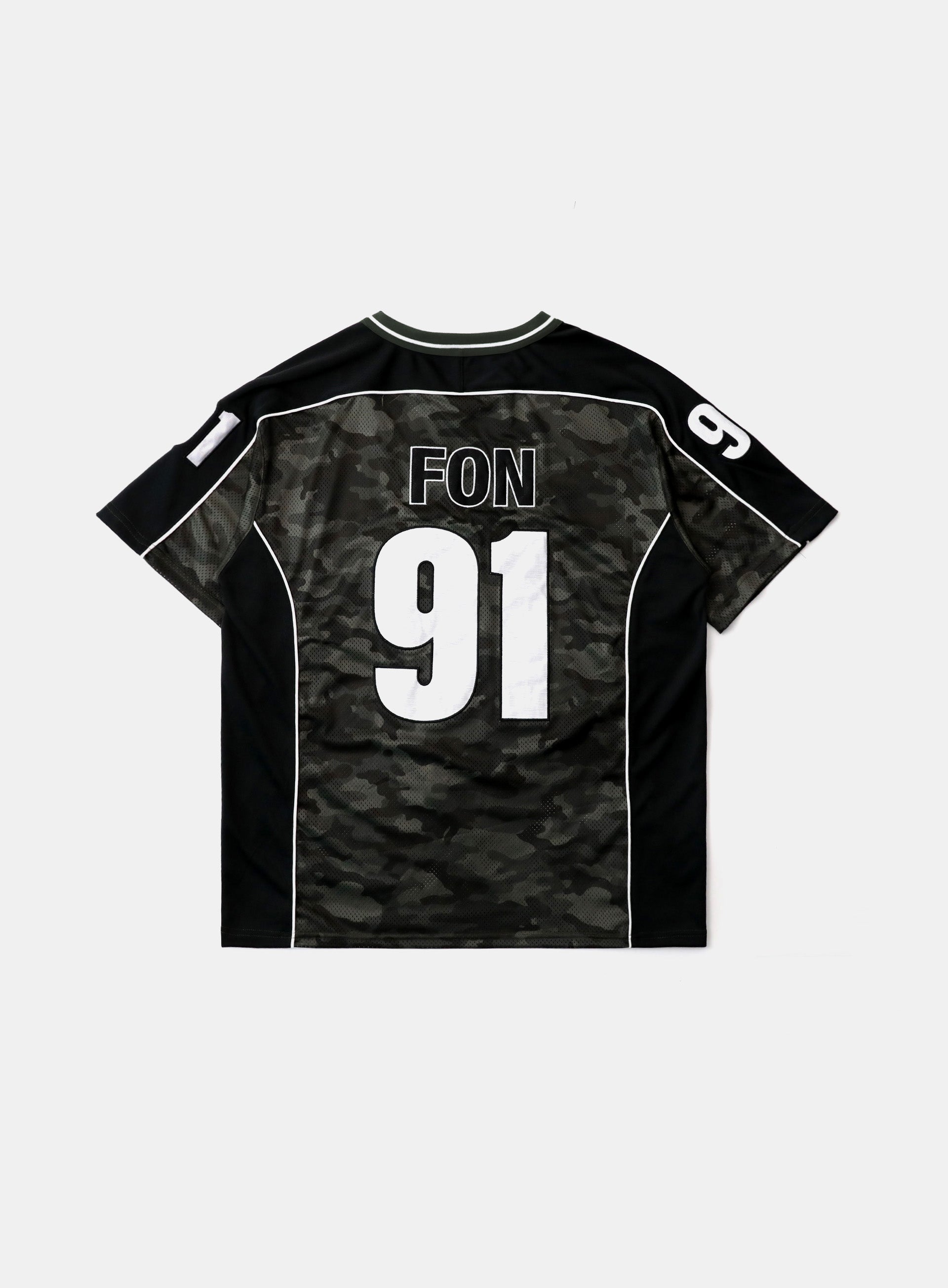 Badblood FON V-Neck Jersey Short Sleeve Green Camo