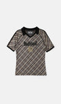 Badblood Vintage Club V-Neck Check T-Shirt Brown