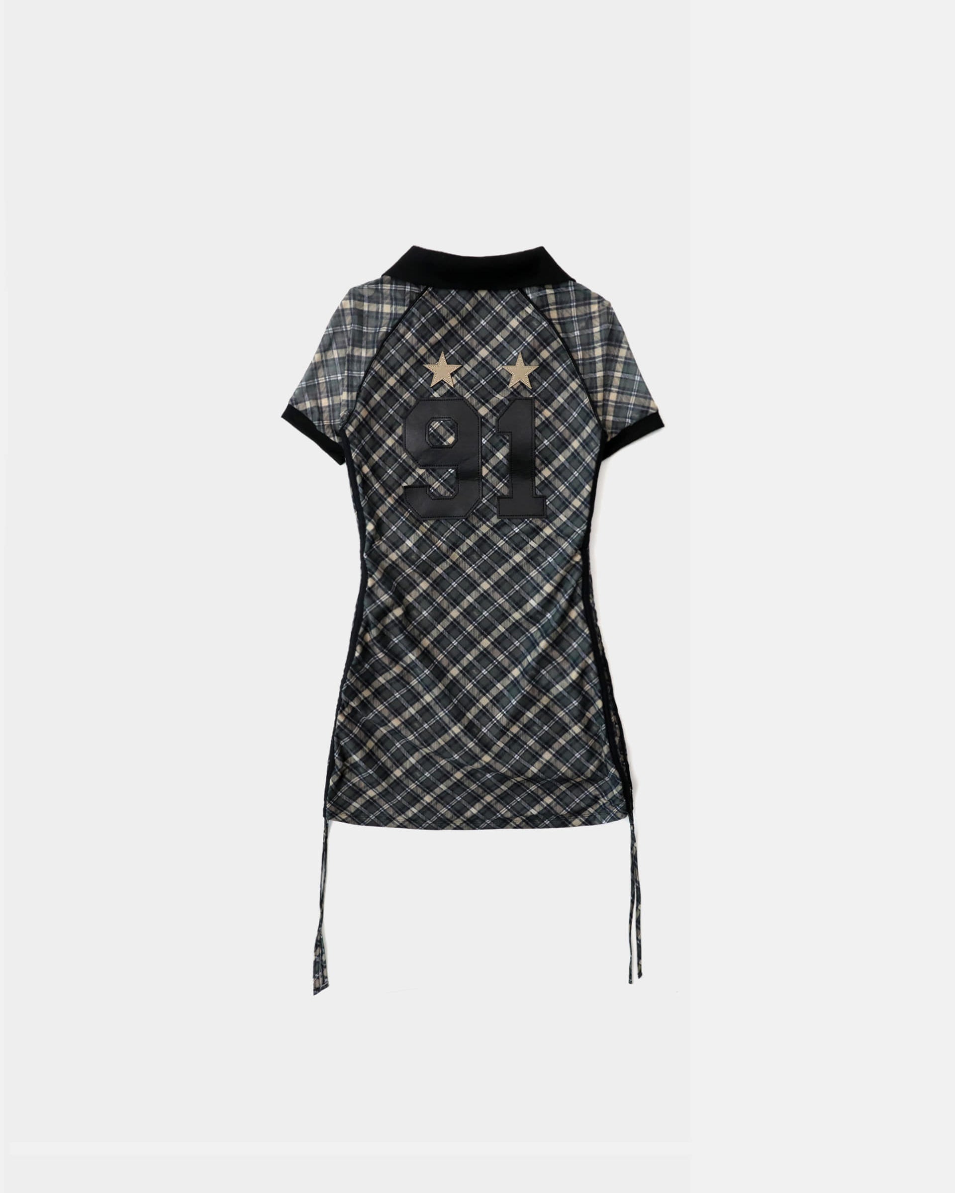 Badblood Vintage Club Polo Mini Dress Checked Black