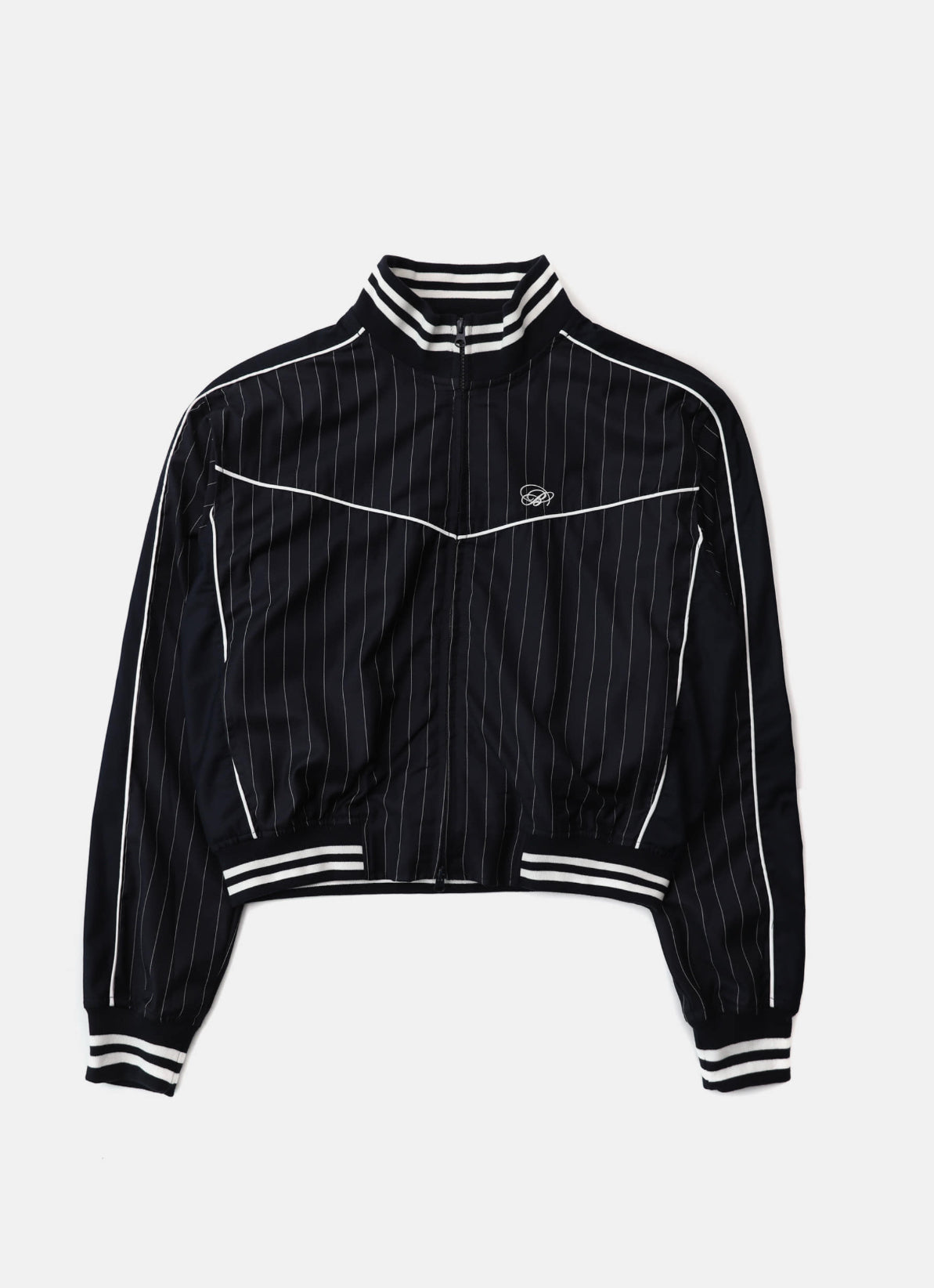 Badblood Dark Classic Pinstripe Track Jacket Navy