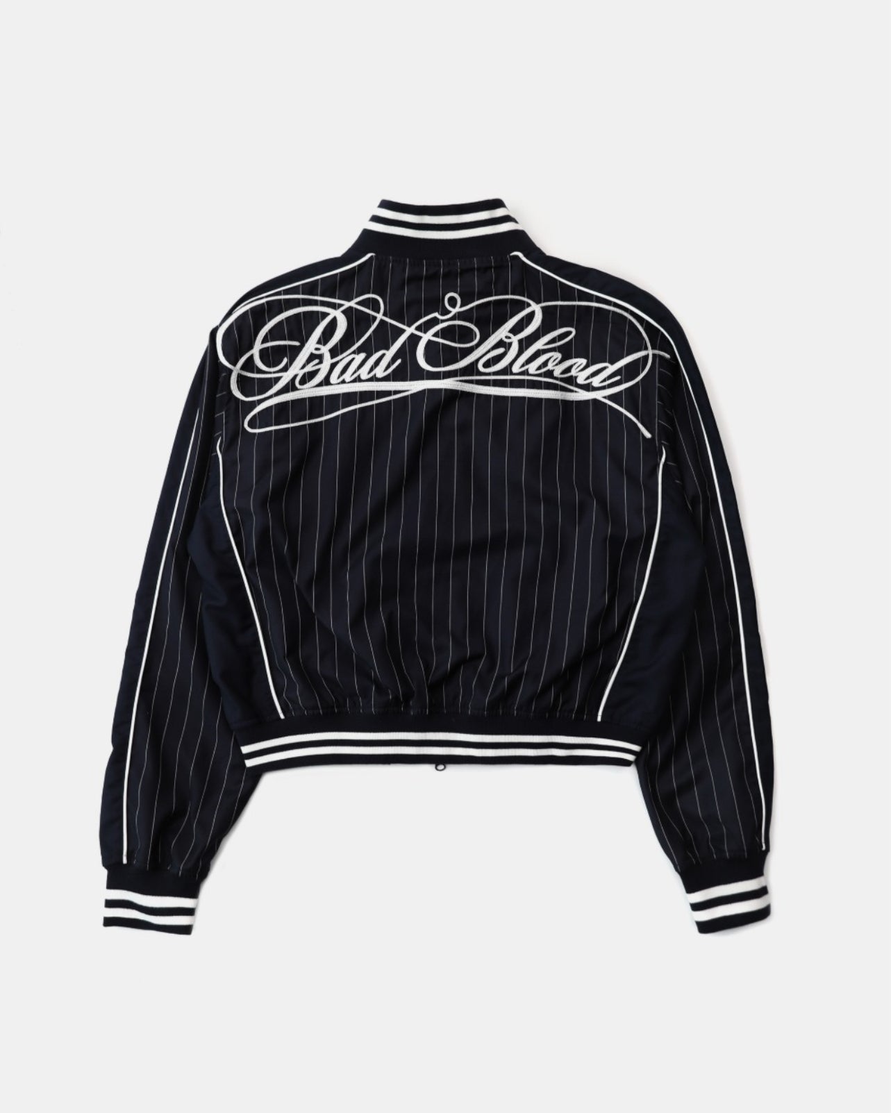 Badblood Dark Classic Pinstripe Track Jacket Navy