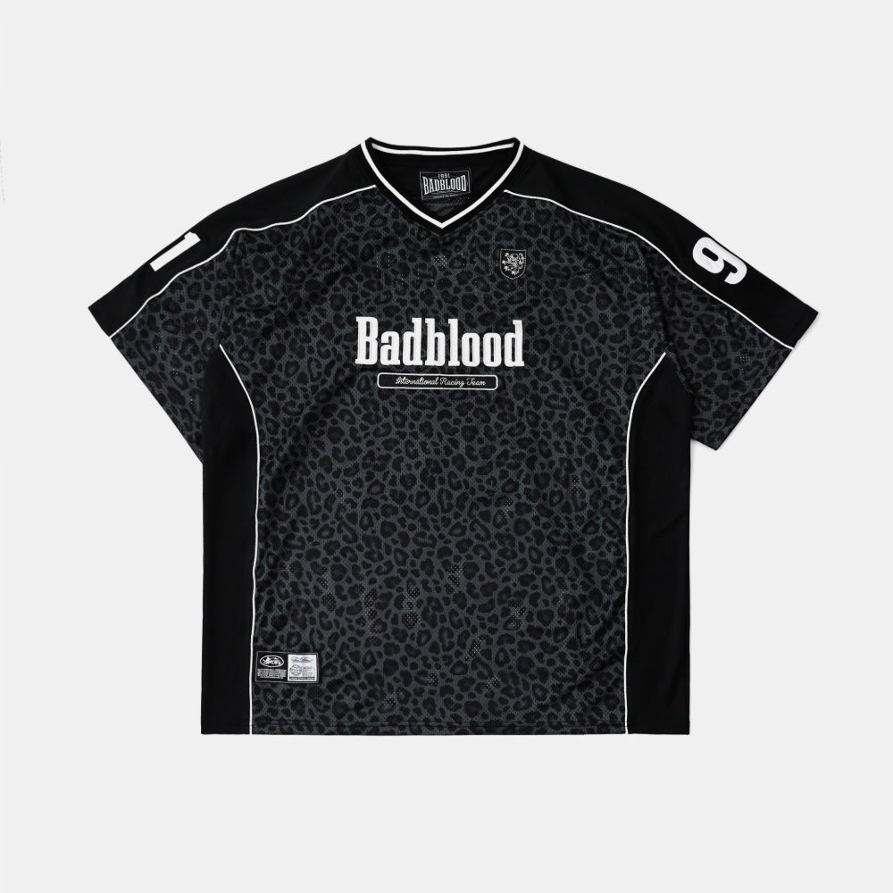 Badblood FON V-Neck Jersey Short Sleeve - Black Leopard