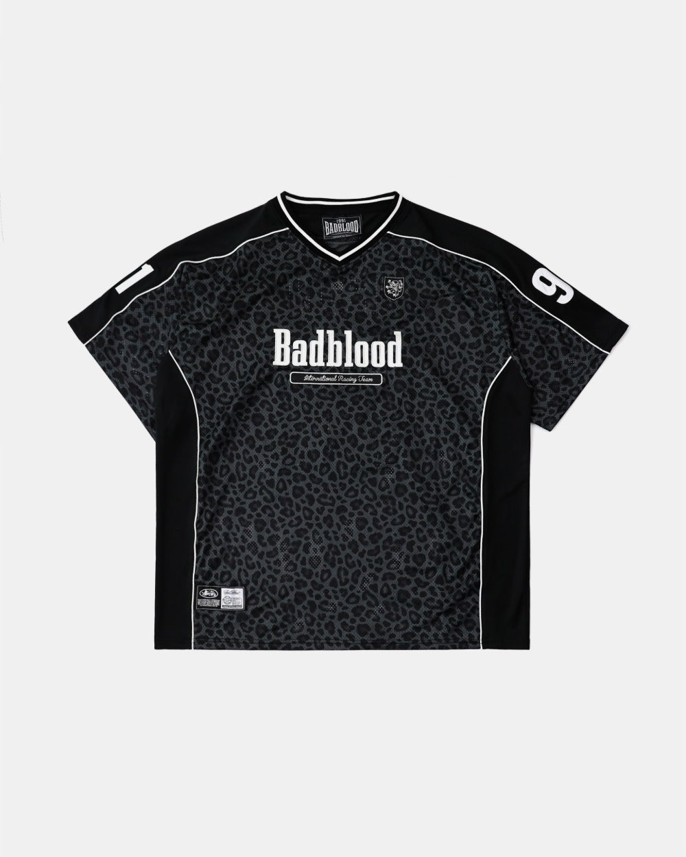 Badblood FON V-Neck Jersey Short Sleeve - Black Leopard