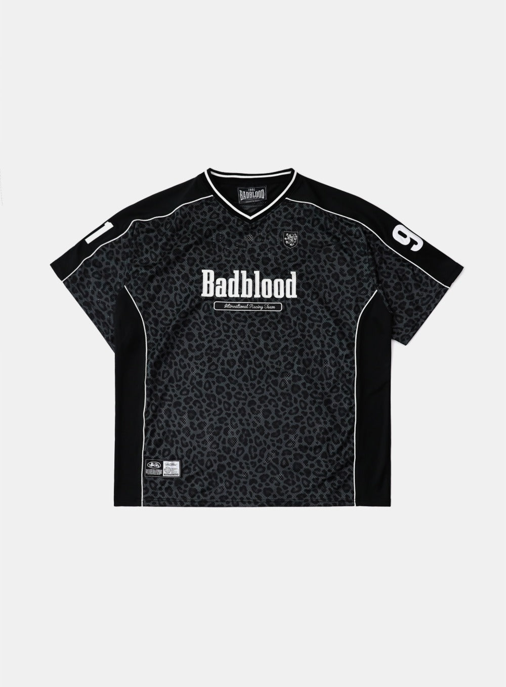 Badblood FON V-Neck Jersey Short Sleeve - Black Leopard