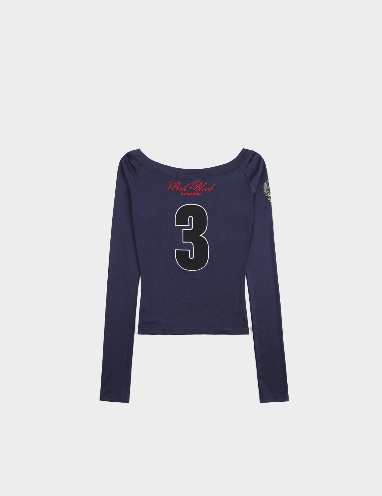 Badblood Saint Blood Off Shoulder Top Navy