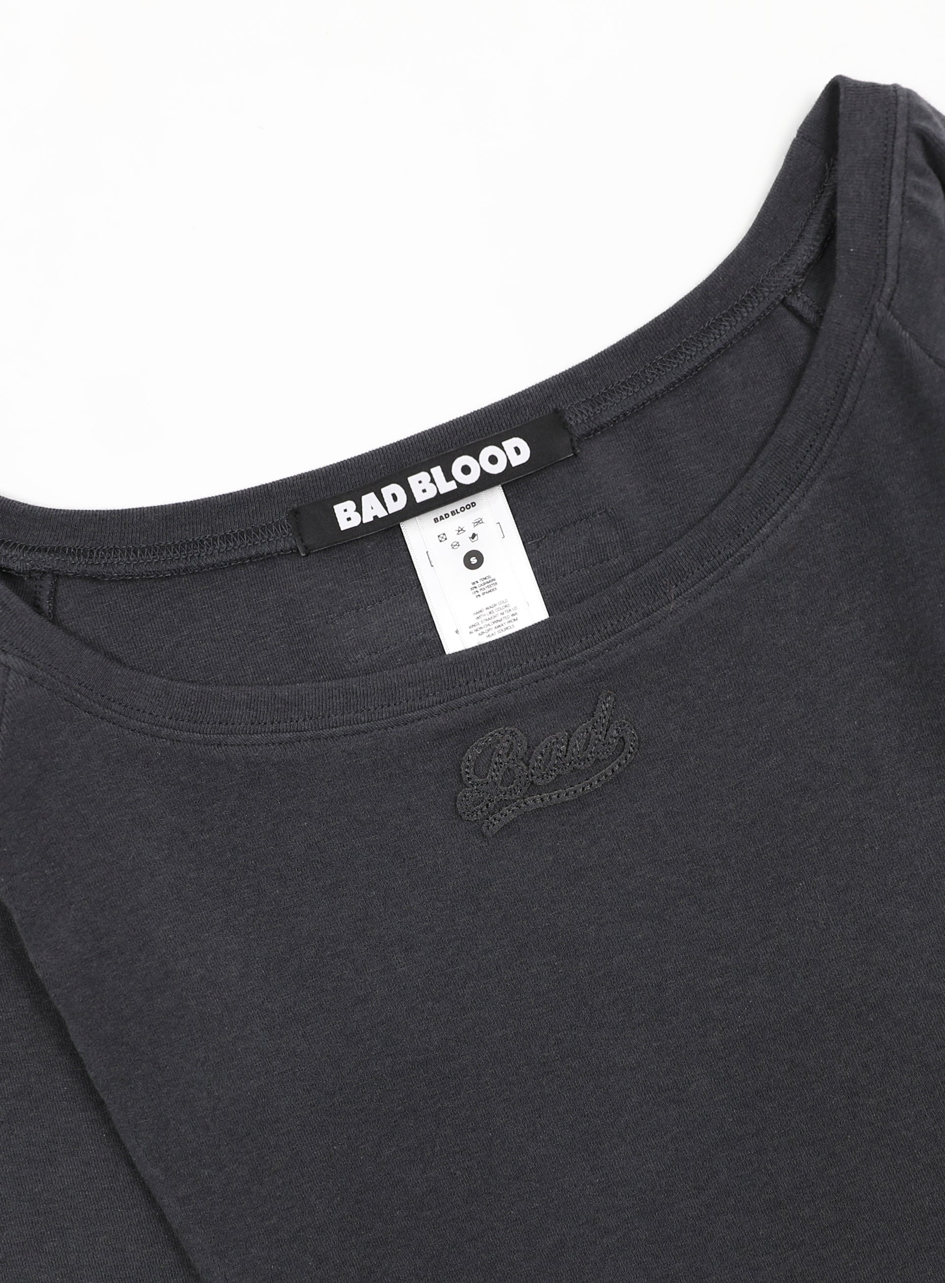 Badblood Beyond Soft Off-Shoulder Top Charcoal