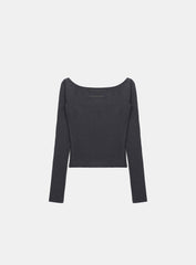 Badblood Beyond Soft Off-Shoulder Top Charcoal