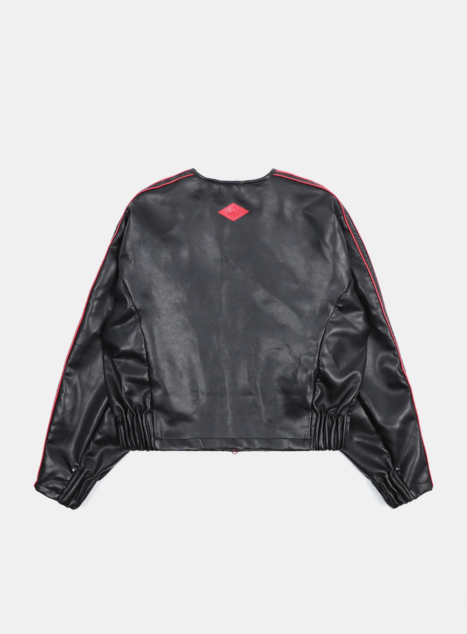 Badblood Billy Leather Collarless Jacket Black