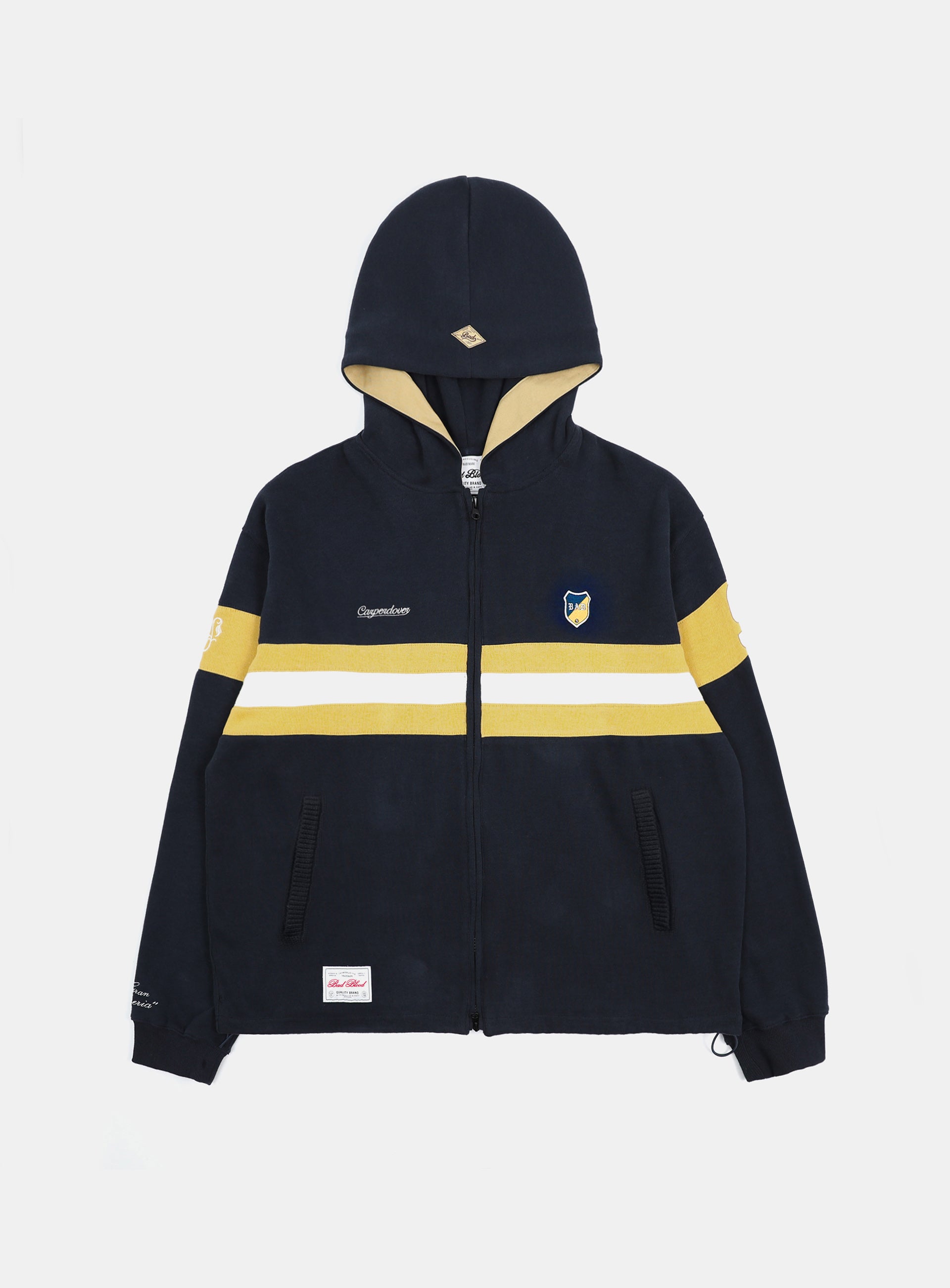 Badblood Sports Rugby Hoodie Zip-Up - Navy