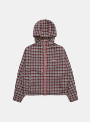 Badblood Reversible Hooded Windbreaker - Plaid Red