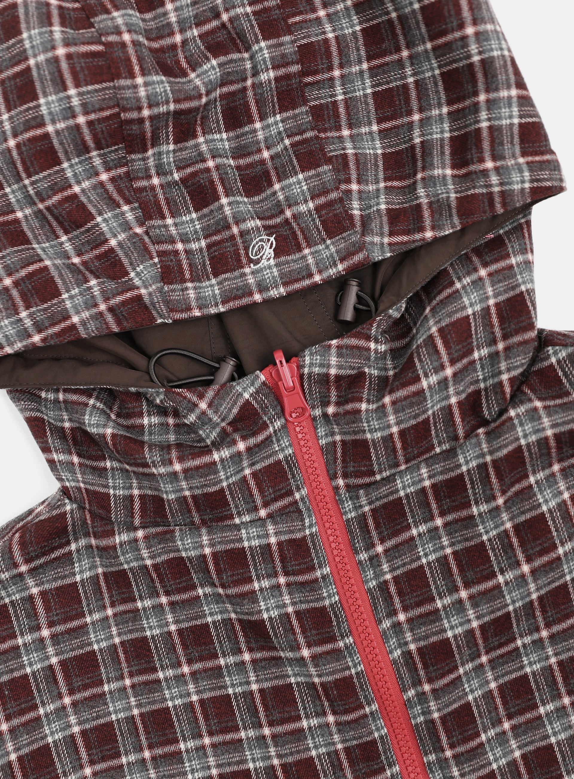 Badblood Reversible Hooded Windbreaker - Plaid Red