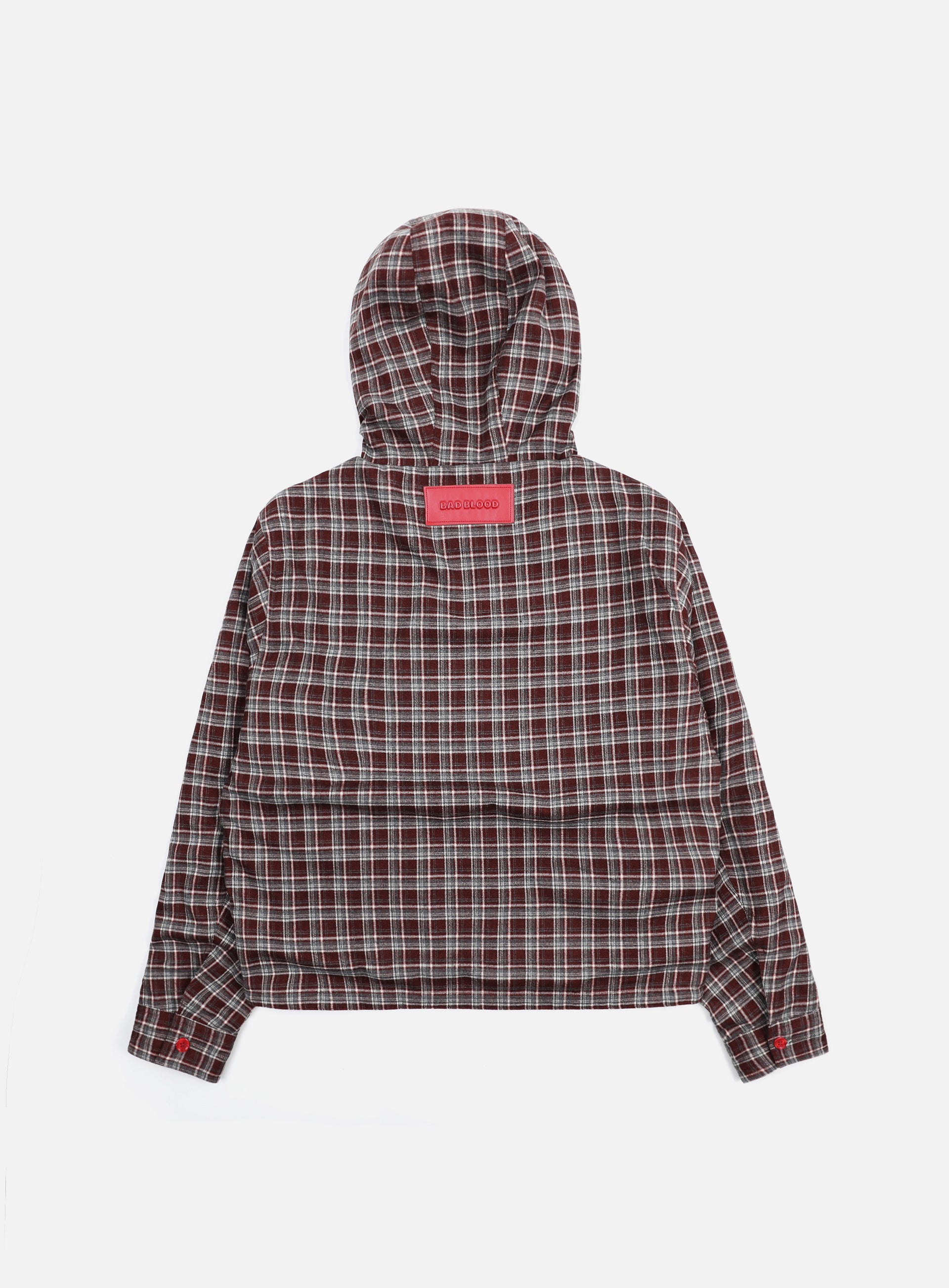 Badblood Reversible Hooded Windbreaker - Plaid Red