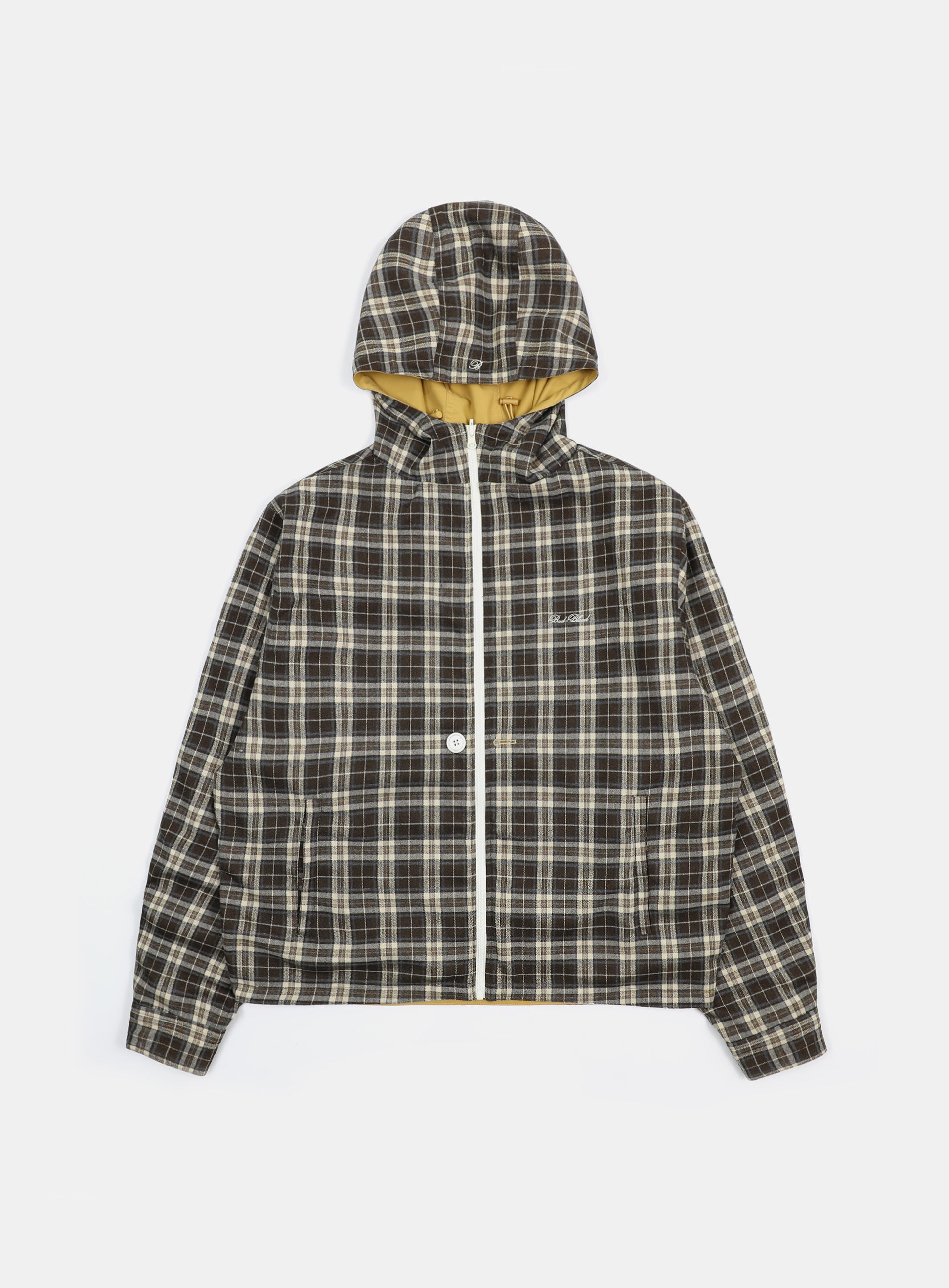 Badblood Reversible Hooded Windbreaker - Plaid Yellow