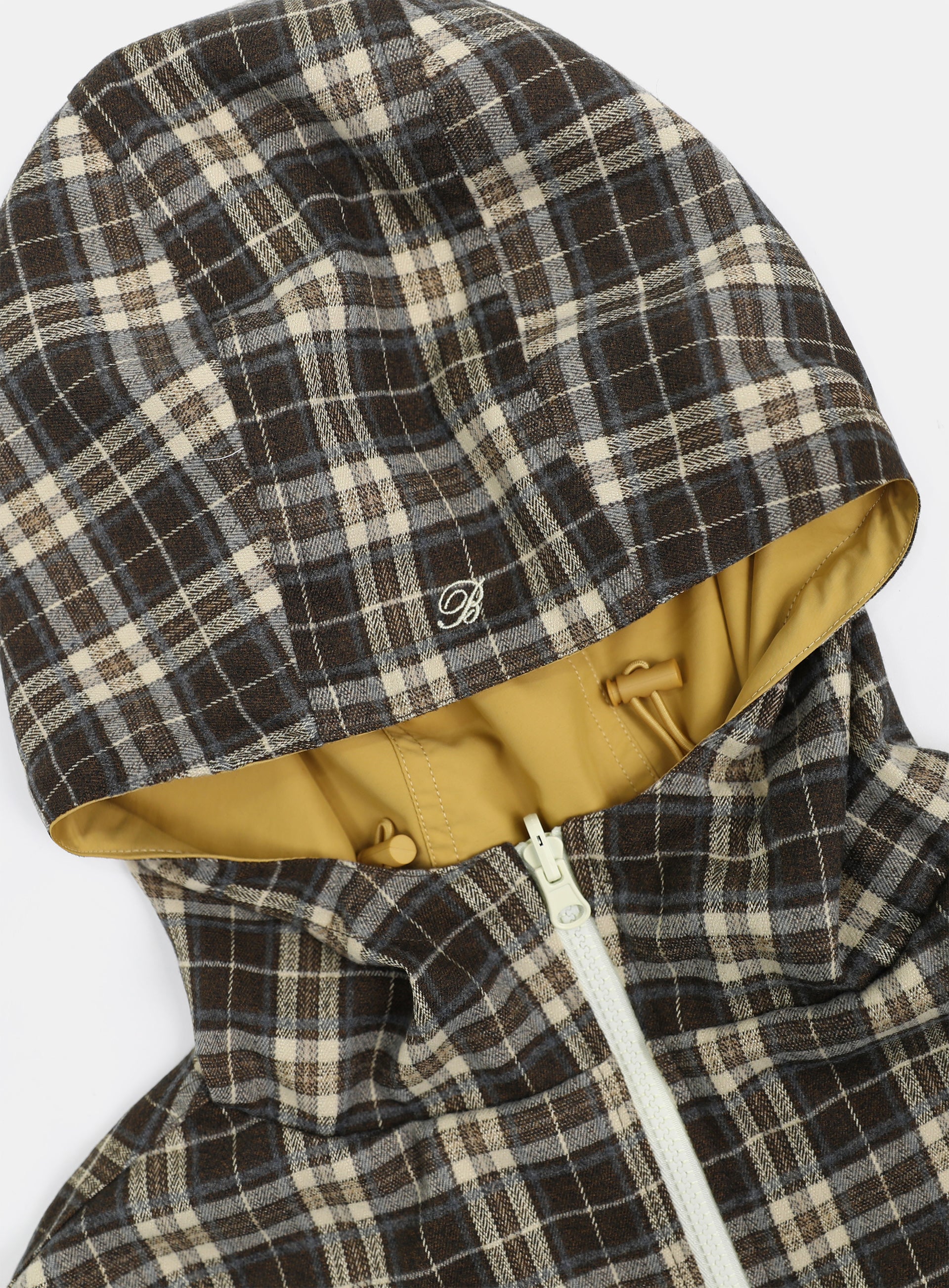 Badblood Reversible Hooded Windbreaker - Plaid Yellow