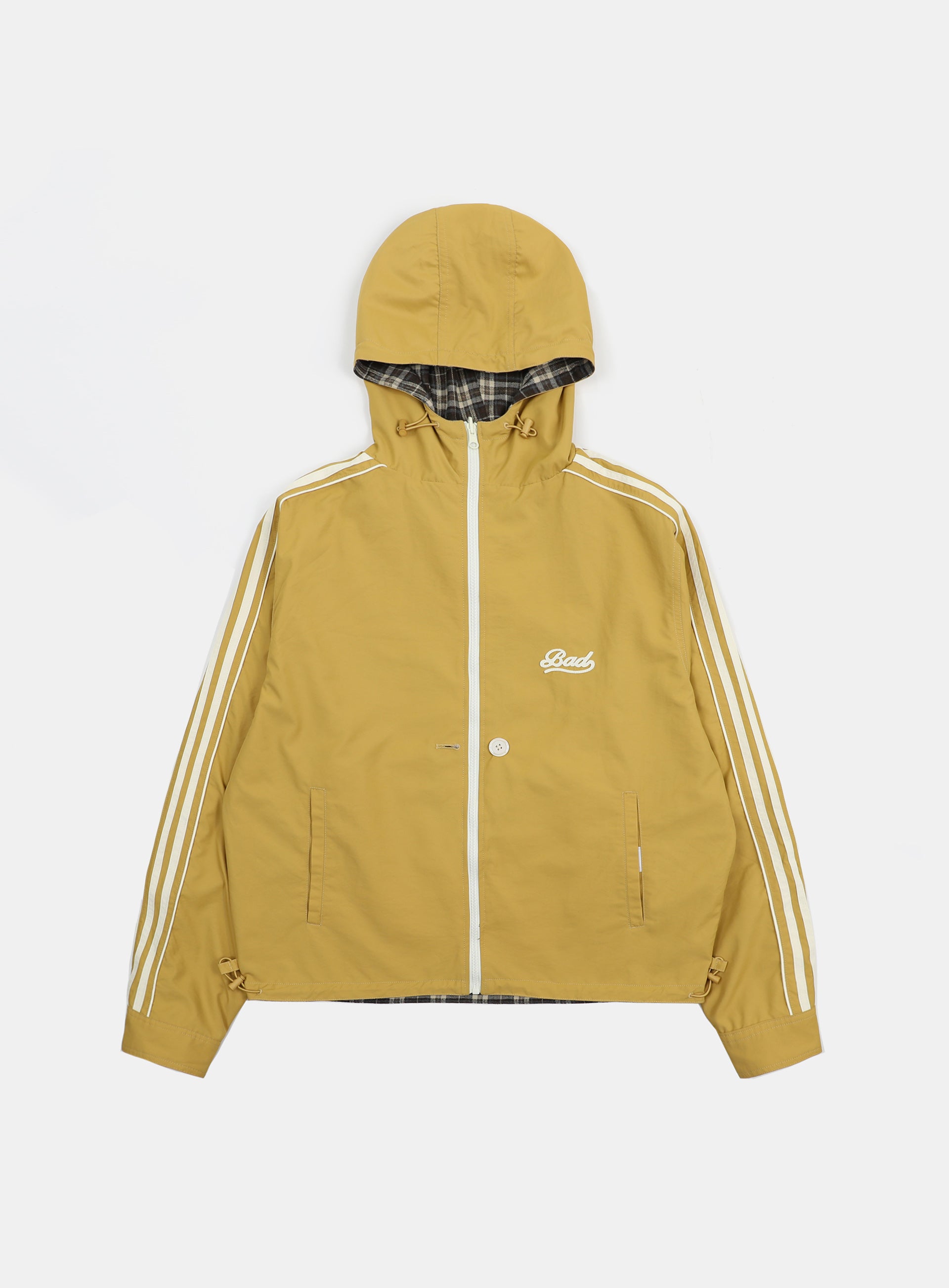 Badblood Reversible Hooded Windbreaker - Plaid Yellow