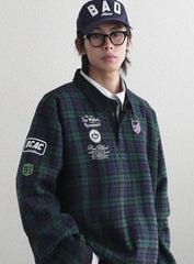 Badblood Classic Check Rugby Shirt - Green