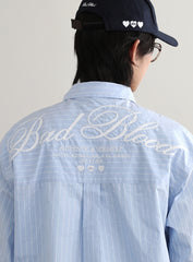 Badblood Classic Logo Long Sleeve Shirt Blue/Striped