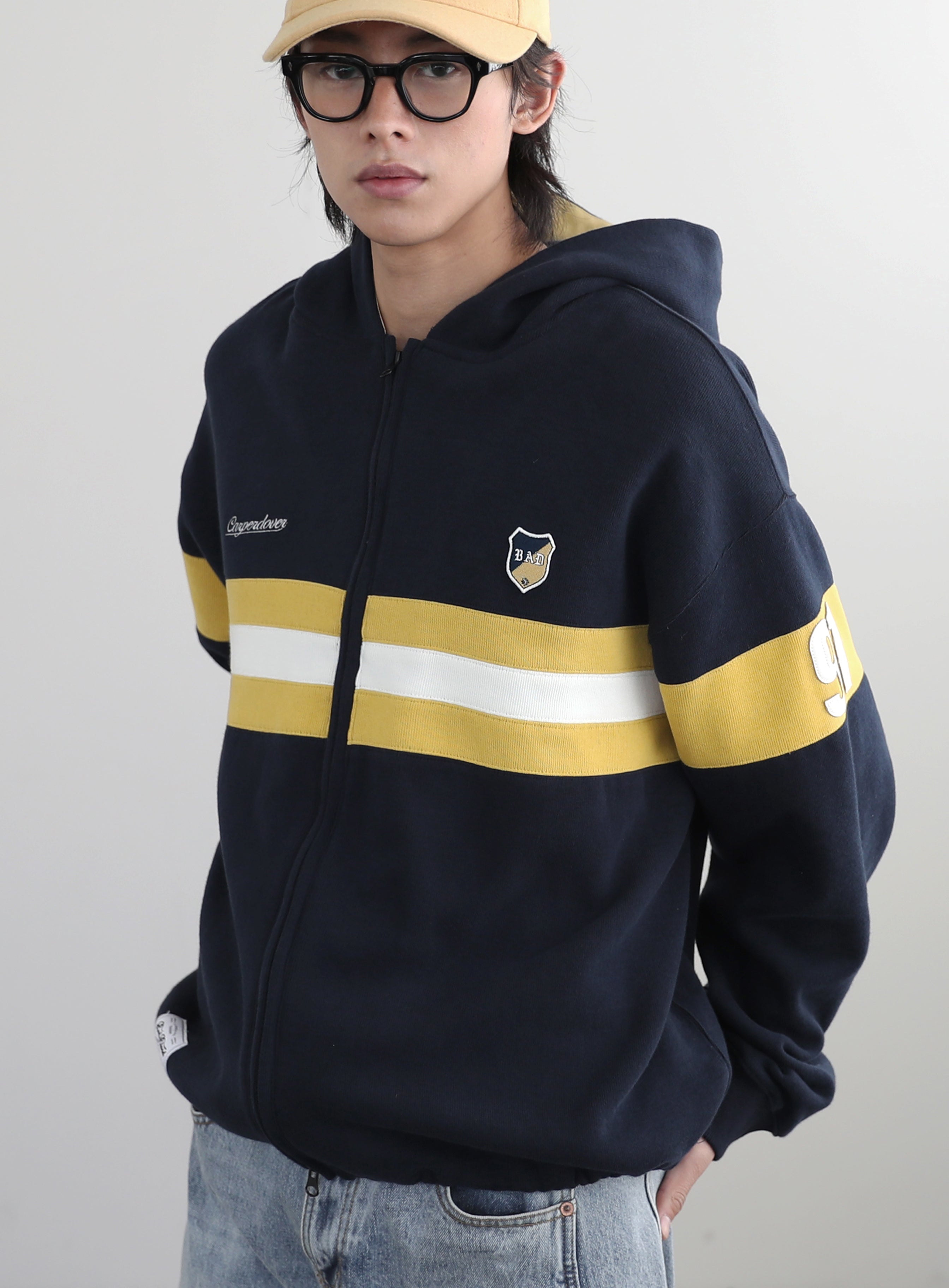 Badblood Sports Rugby Hoodie Zip-Up - Navy