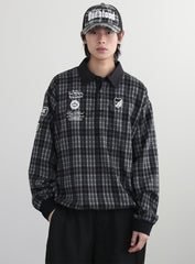 Badblood Classic Check Rugby Shirt - Black