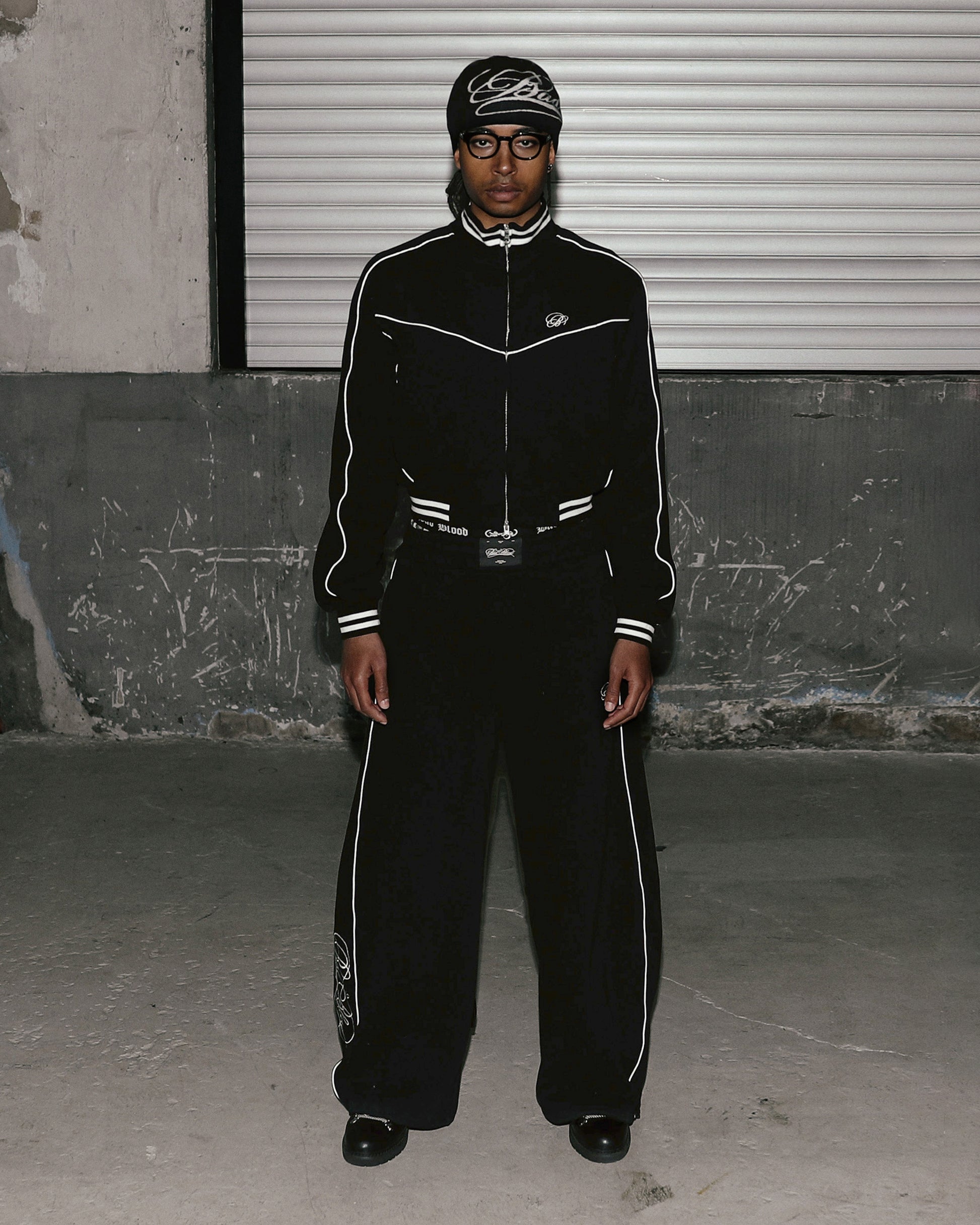 Badblood Dark Classic Knit Track Jacket - Black