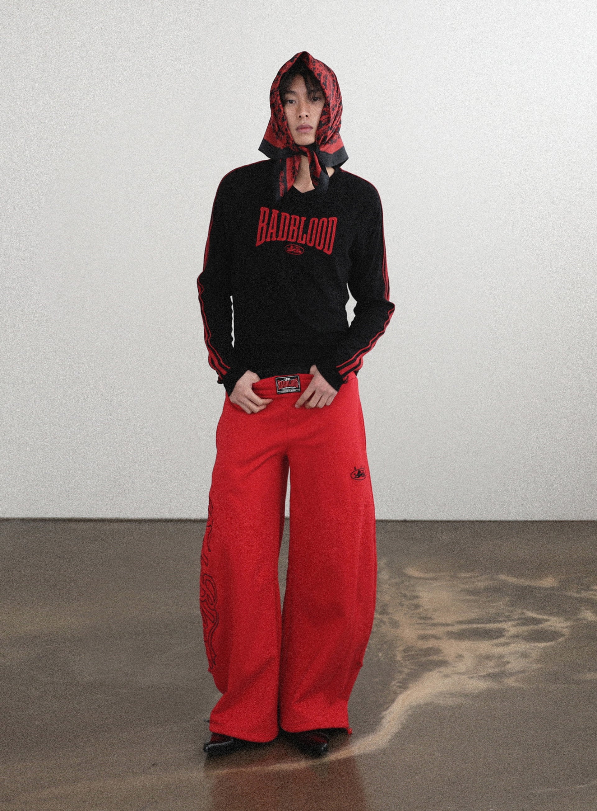 Badblood Mystic Capsule 2 Way Curved Jogger Trousers Red