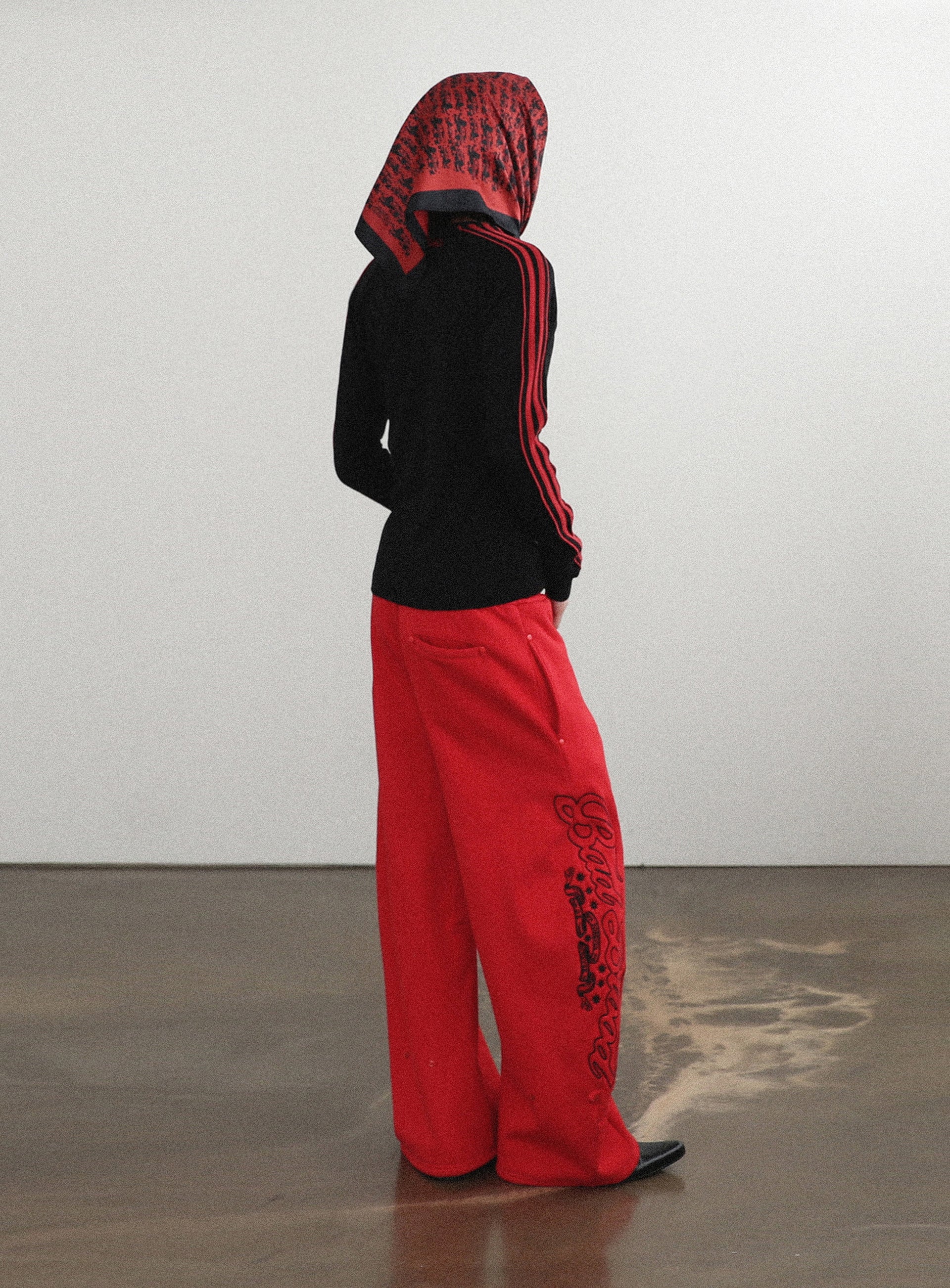 Badblood Mystic Capsule 2 Way Curved Jogger Trousers Red