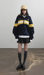 Badblood Sports Rugby Hoodie Zip-Up - Navy
