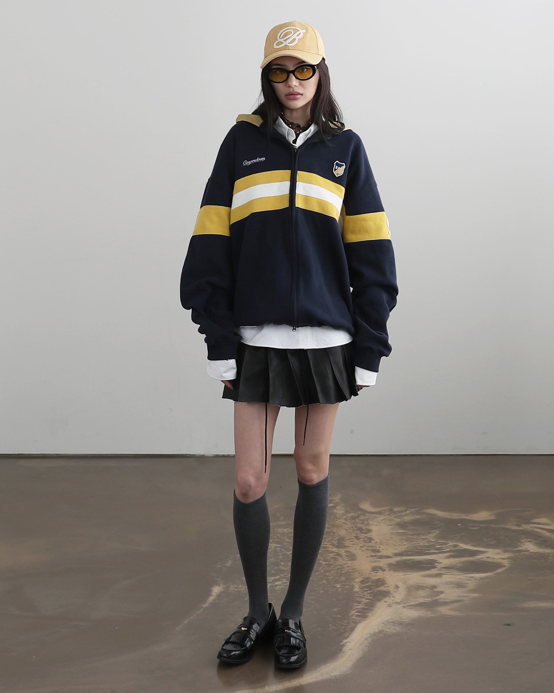 Badblood Sports Rugby Hoodie Zip-Up - Navy