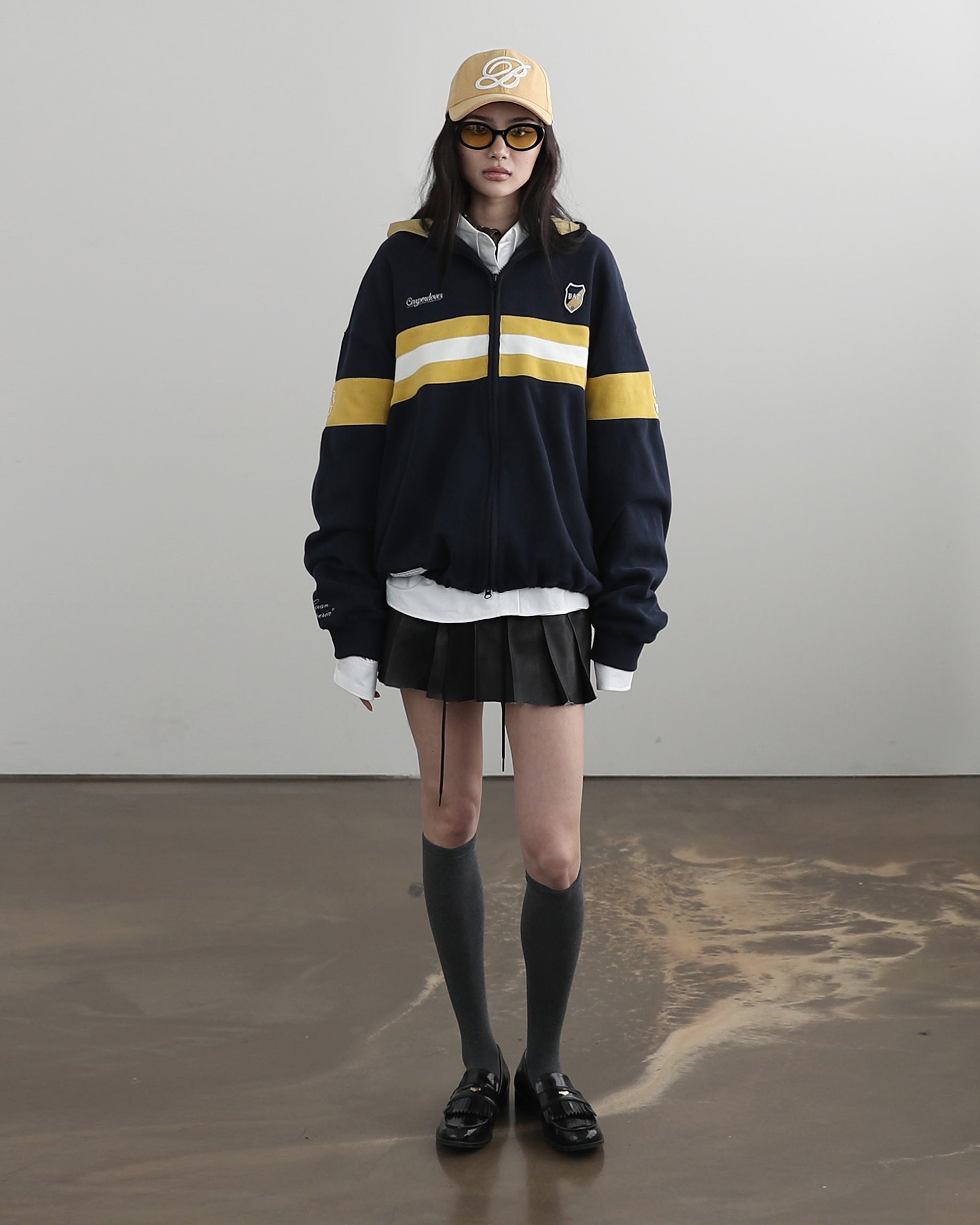 Badblood Sports Rugby Hoodie Zip-Up - Navy