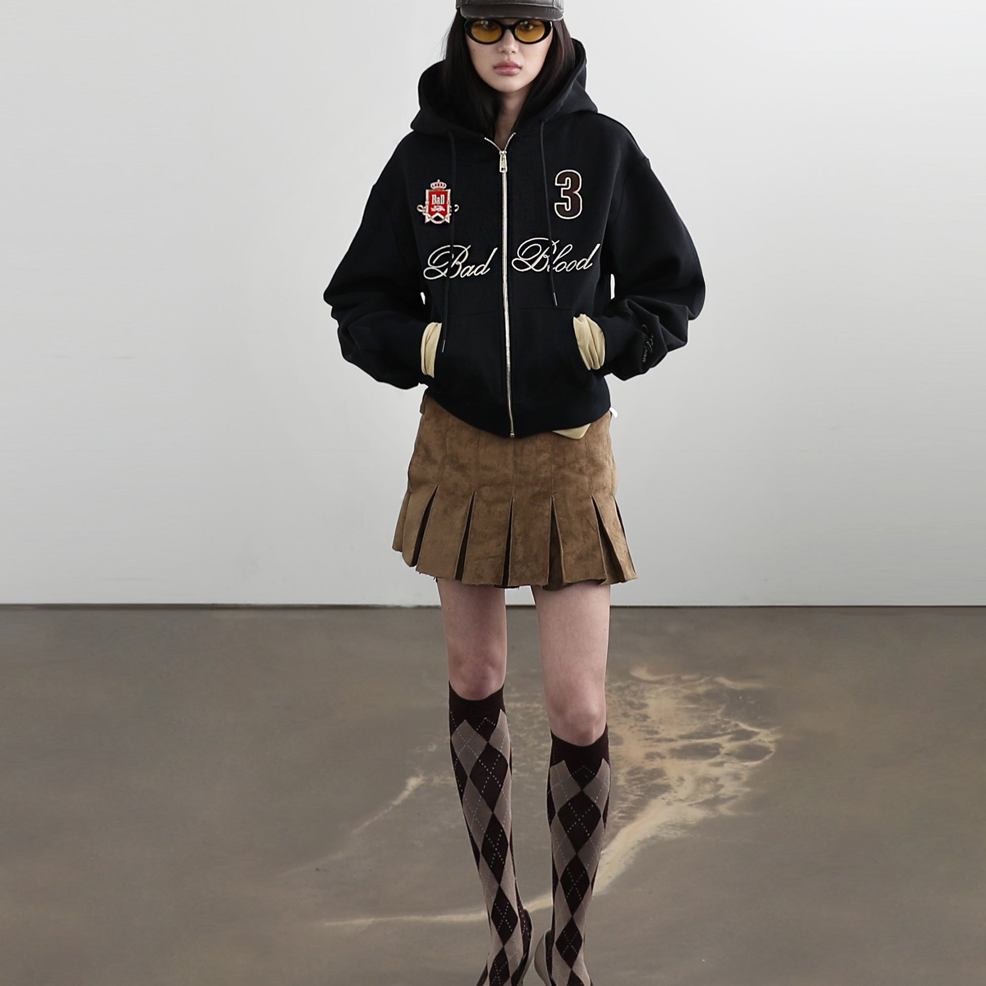 Badblood  Royal Classic Hooded Zip-Up - Black